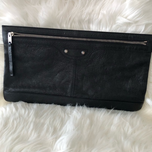 Balenciaga Black Crinkled Leather Briefcase Bag - Picture 9 of 10